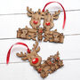 Personalised Oak Reindeer Cat Dog Decoration, thumbnail 3 of 5