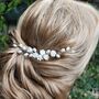 Pearl Flower Bridal Hair Pin With Gold Or Silver Wire, thumbnail 4 of 13
