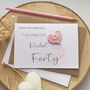 Personalised Pink Crochet Heart Sister 40th Birthday Card, thumbnail 2 of 2