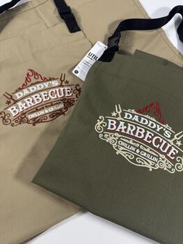 Daddy's Barbecue Embroidered Apron, 2 of 6