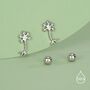 Sterling Silver Neuron 18 G Screw Back Stud Earrings, thumbnail 7 of 11