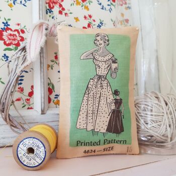 Vintage Dress Pattern Fabric Gift Decoration, 4 of 5