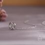 Sterling Silver Tiny Pretzel Heart Knot Pendant Necklace, thumbnail 4 of 11