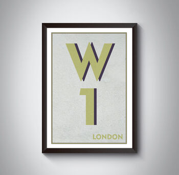 W1 Postcode Soho, Mayfair London Print, 5 of 8