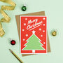 Retro Christmas Tree Festive Card, thumbnail 1 of 2