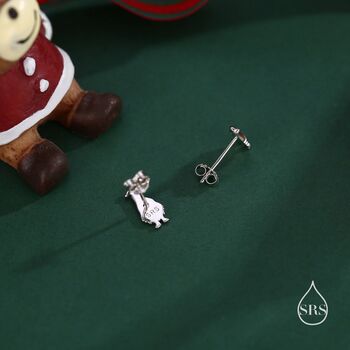 Mismatched Gnome And Mushroom Stud Earrings In Sterling Silver, 2 of 10