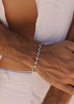 Silver 6mm Marina Chain Bracelet Adjustable Gift, 8 of 8