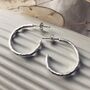 Sterling Silver And Gold Vermeil Oval Hoop Earrings, thumbnail 5 of 8