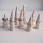 Handmade White Ceramic Circle Texture Ring Display Cones, thumbnail 6 of 7