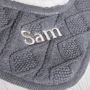 Personalised Grey Sherpa Fleece Cable Baby Blanket, thumbnail 3 of 6