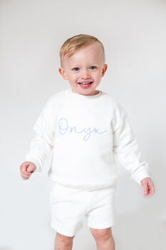Personalised Italic Name Embroidered Short Tracksuit, 4 of 12