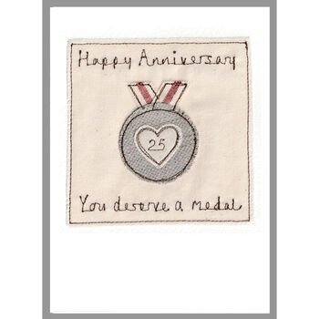 Personalised Silver Medal 25th Anniversary Card, 11 of 12