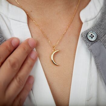 Skinny Moon Pendant Necklace, 3 of 4