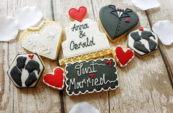 Personalised Hand Iced Wedding Cookie Letterbox Gift, 2 of 4