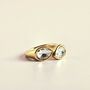 14ct Gold Plated Double Gemstone Ring, thumbnail 4 of 9