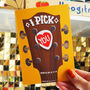 I Pick You Guitar Anniversary And Valentines Card, thumbnail 2 of 4