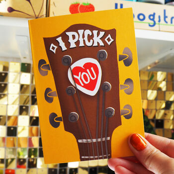 I Pick You Guitar Anniversary And Valentines Card, 2 of 4