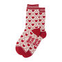 Red Love Hearts Bamboo Ankle Socks Women's, thumbnail 2 of 3