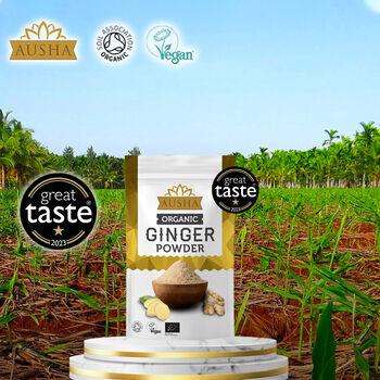 Ausha Organic Ginger Powder 250g For Cooking Digestion UK Certified Organic By Soil Association Great Taste Award 2023, 10 of 10