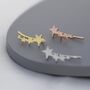 Sterling Silver Shooting Star Crawler Earrings, thumbnail 4 of 11