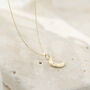 Solid Gold Crescent Moon Necklace, thumbnail 2 of 11