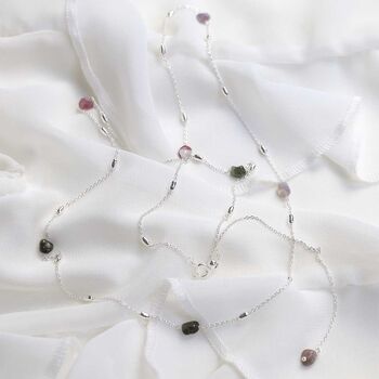 Sterling Silver Rainbow Tourmaline Necklace/Bracelet, 4 of 5