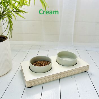 Dog / Cat Wooden Feeding Station With Ceramic Bowls, 2 of 12