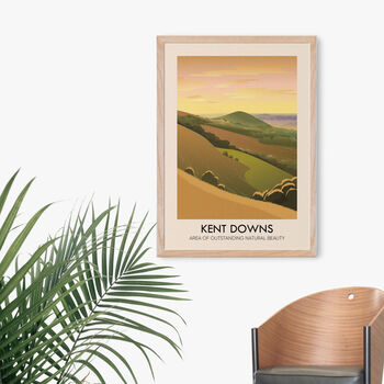 Kent Downs Aonb Travel Poster Art Print, 4 of 8