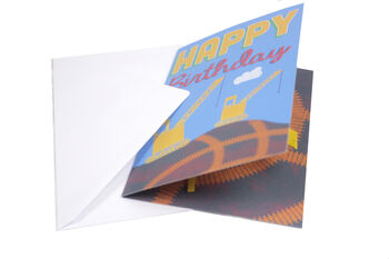 Personalised Yellow Crane Pop Up Birthday Card Pop Up, 4 of 5
