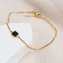 Personalised Gold Square Black Onyx Bracelet, thumbnail 1 of 3