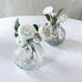 Set Of Two Round Clear Pressed Glass Vases Eight.5cm, thumbnail 2 of 5