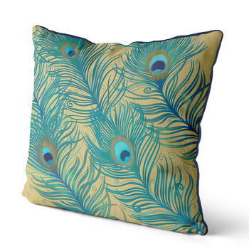 Peacock Cushion, Feathers, Multiple Cols Available, 2 of 7