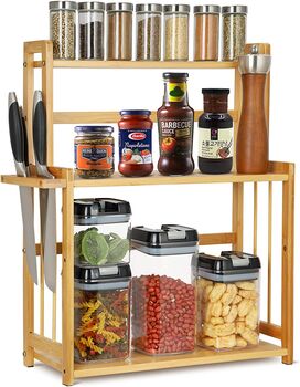 Three Tier Bamboo Storage Organizer Shelf Rack, 4 of 7