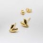 18k Gold Plated Brass Love Heart Studs, thumbnail 1 of 6