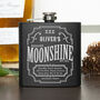 Personalised Moonshine Matte Black Hip Flask, thumbnail 2 of 7