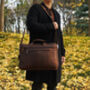 Minimalist Leather Briefcase Laptop Bag Business, thumbnail 3 of 12