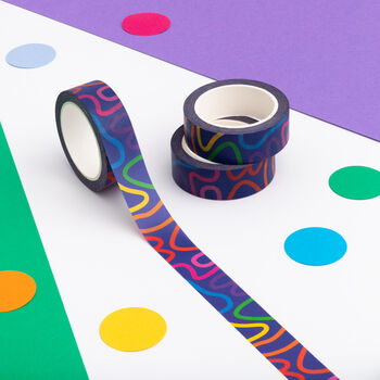 Rainbow Squiggles Pattern Decorative Washi Tape, 2 of 3