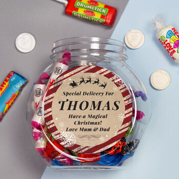 Personalised Special Delivery Sweet Jar – Stocking Filler, 3 of 4