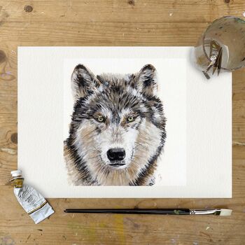 Wild Grey Wolf, Print Of Original Painting, 3 of 3