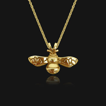 18k Gold Plated Bumble Bee Pendant Necklace, 2 of 7