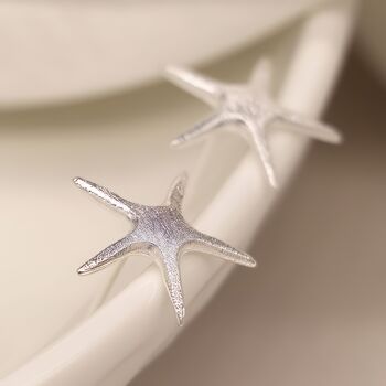 Large Sterling Silver Starfish Stud Earrings, 3 of 10