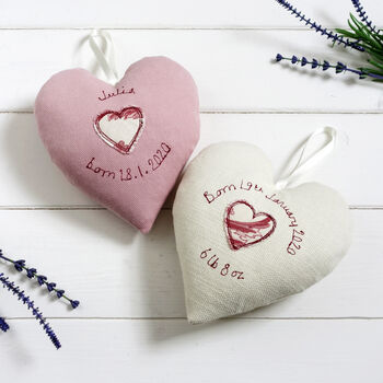 Personalised 1st Birthday Hanging Heart Gift For Girl, 9 of 12