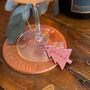 Personalised Christmas Table Decoration Wine Glass Charm, thumbnail 1 of 6