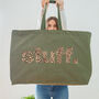 Olive Oversized Tote Bag. Stuff Bag. Weekend Bag, thumbnail 3 of 5