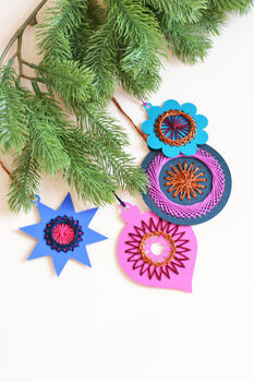 Embroidered Paper Decoration Craft Kit, 3 of 8