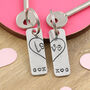 Couples Gift Love Heart Pair Of Personalised Keyrings, thumbnail 3 of 5