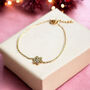 Gold Plated Sparkly Christmas Snowflake Bracelet, thumbnail 1 of 6