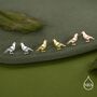 Cute Pigeon Bird Stud Earrings In Sterling Silver, thumbnail 5 of 12