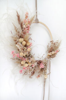 ‘British Summer’ Luxury Dried Flower Wreath, 3 of 4