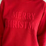 Red Merry Christmas Jumper With 3D Letters, thumbnail 5 of 5